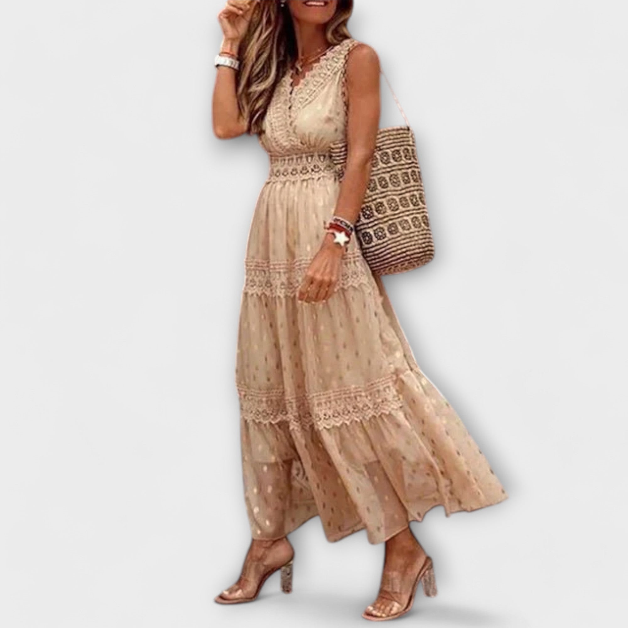 Lola - Maxi suknelė su boho nėriniais