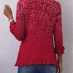 Rasa™ | Bohemiškas paisley ombré švarkelis su klostėmis