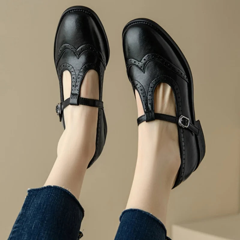 Rusnė™ | Elegantiški moteriški batai su T formos dirželiu