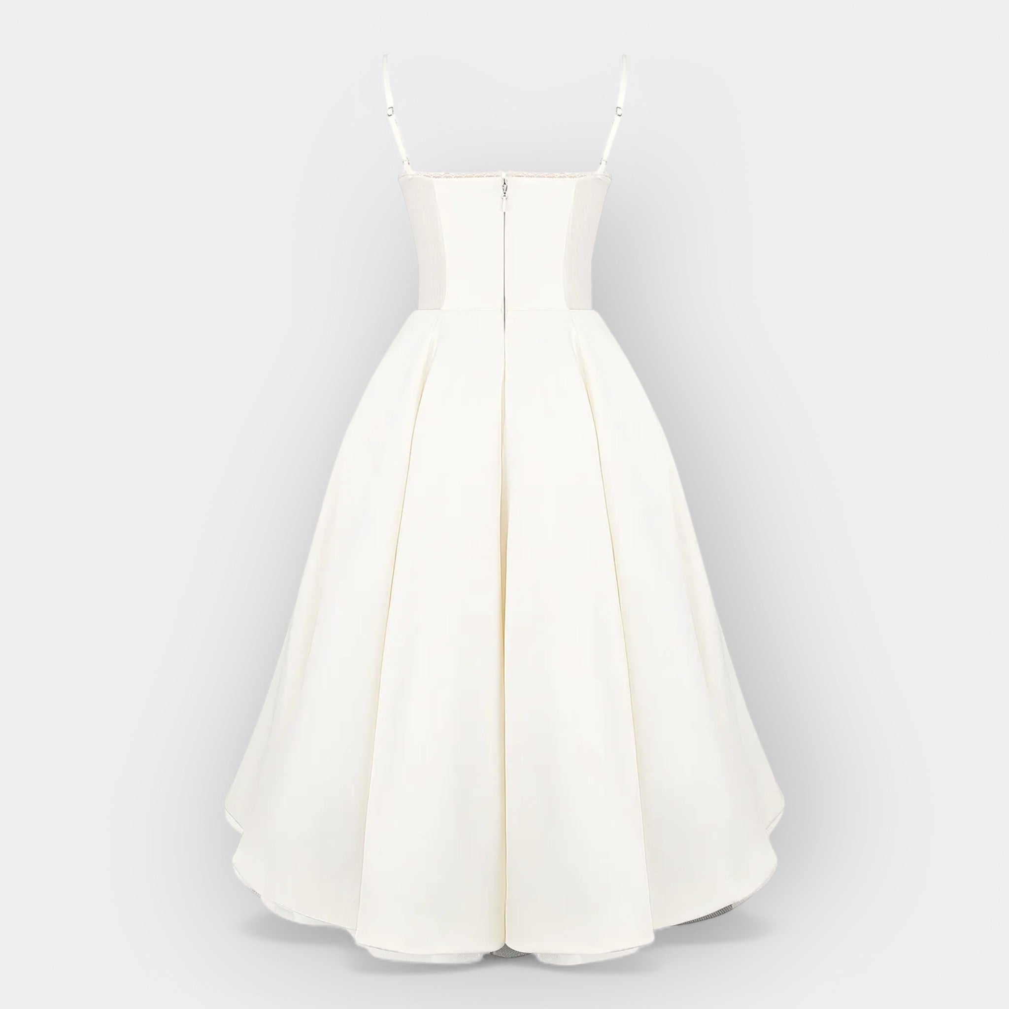 Minimalistinis Baltas Midi Suknelė