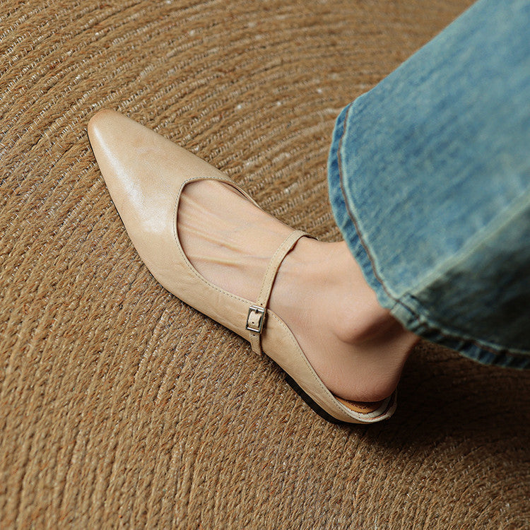 Žibutė™ | Elegantiški smailianosiai bateliai su dirželiu